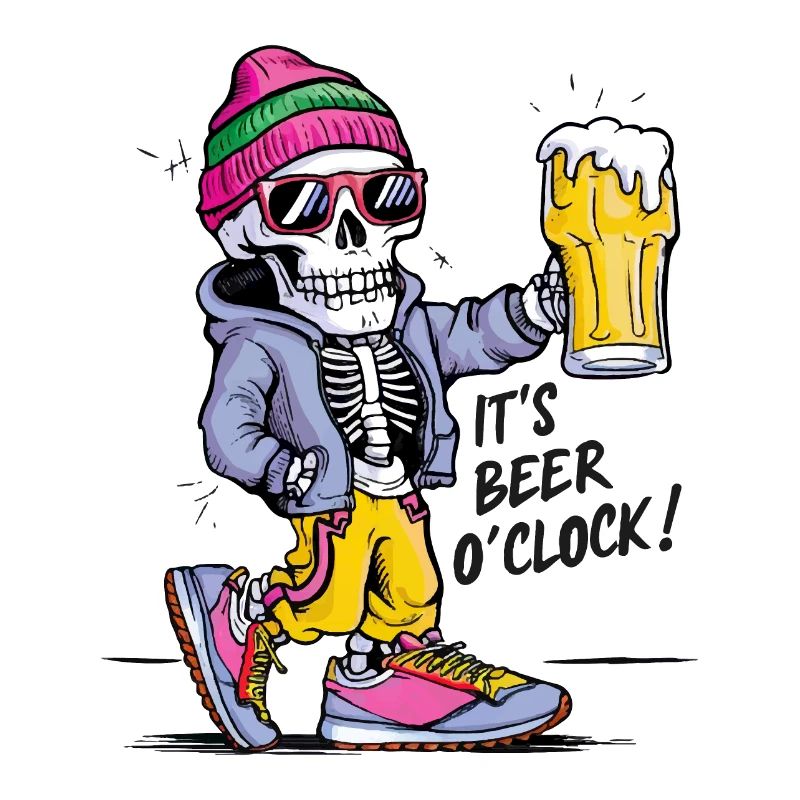 It's beer o'clock Funny Skeleton