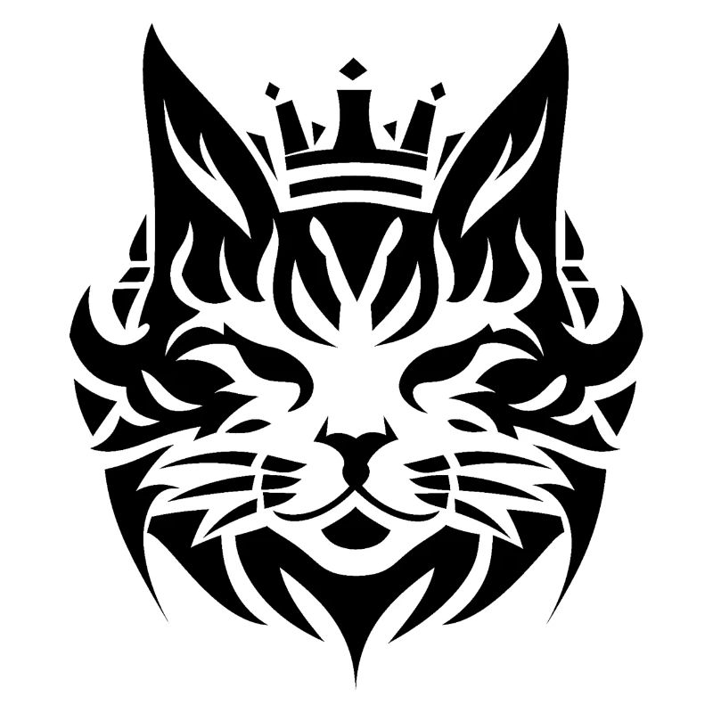 Chat concis avec couronne