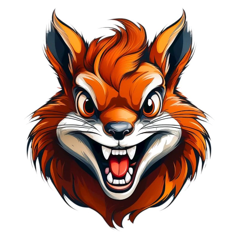Wild angry animal pugnacious combative squirrel