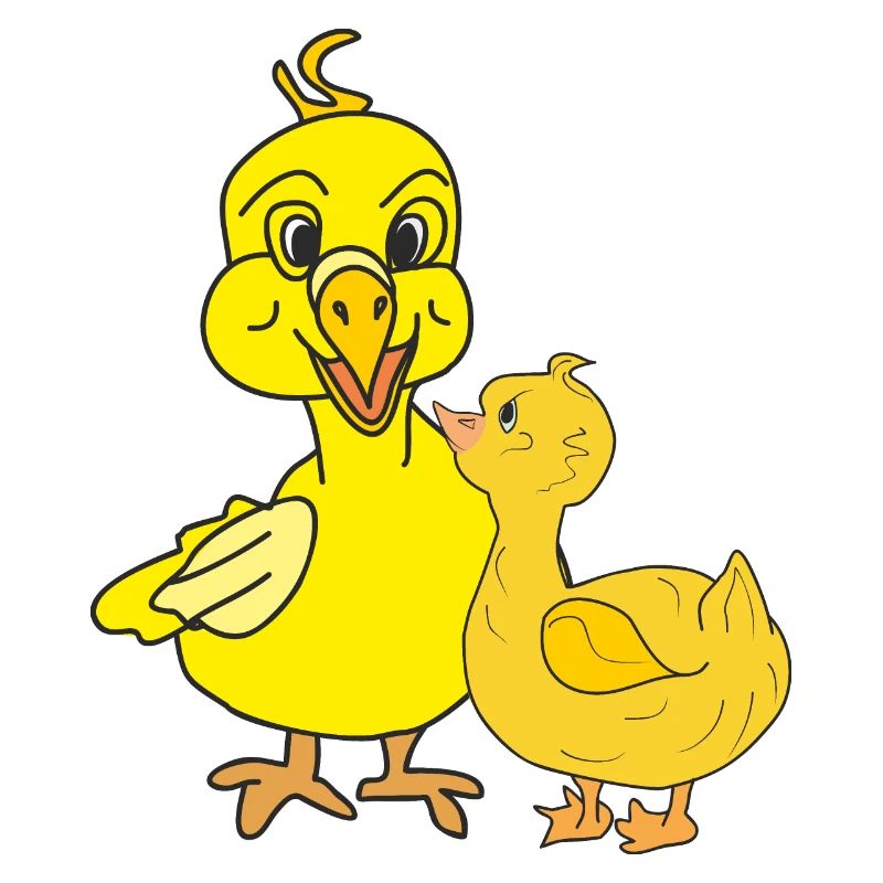 Two yellow ducklings