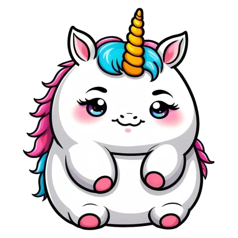Süßes dickes Einhorn