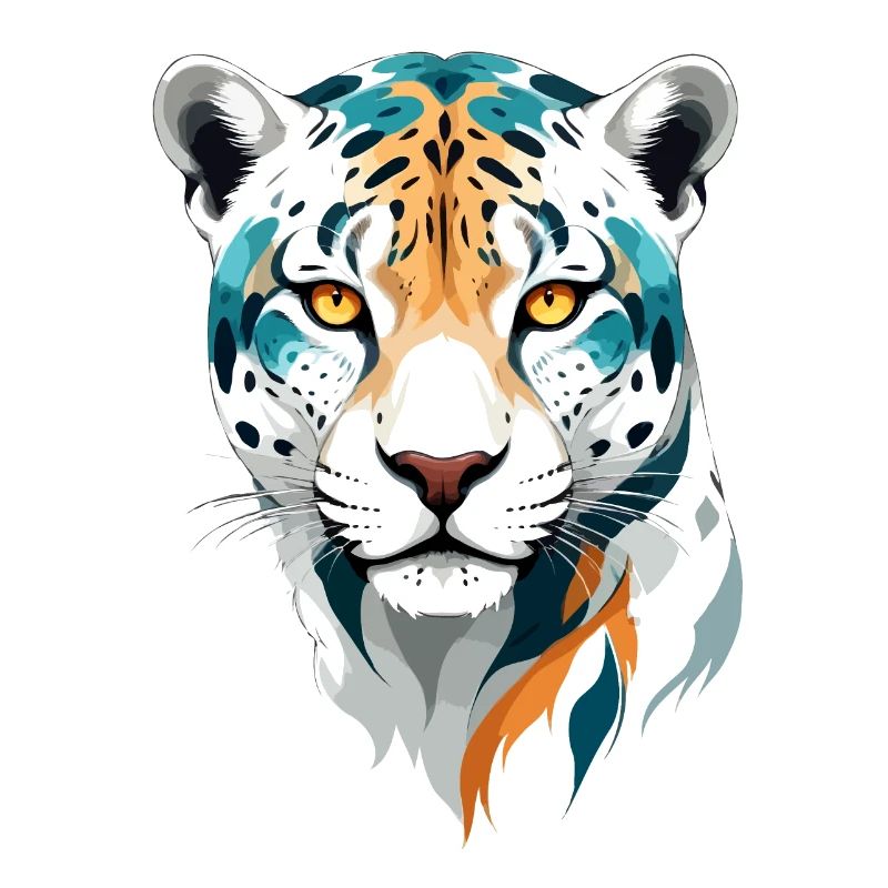 Leopard Vektor Kunst Lebendige Farben Illustration