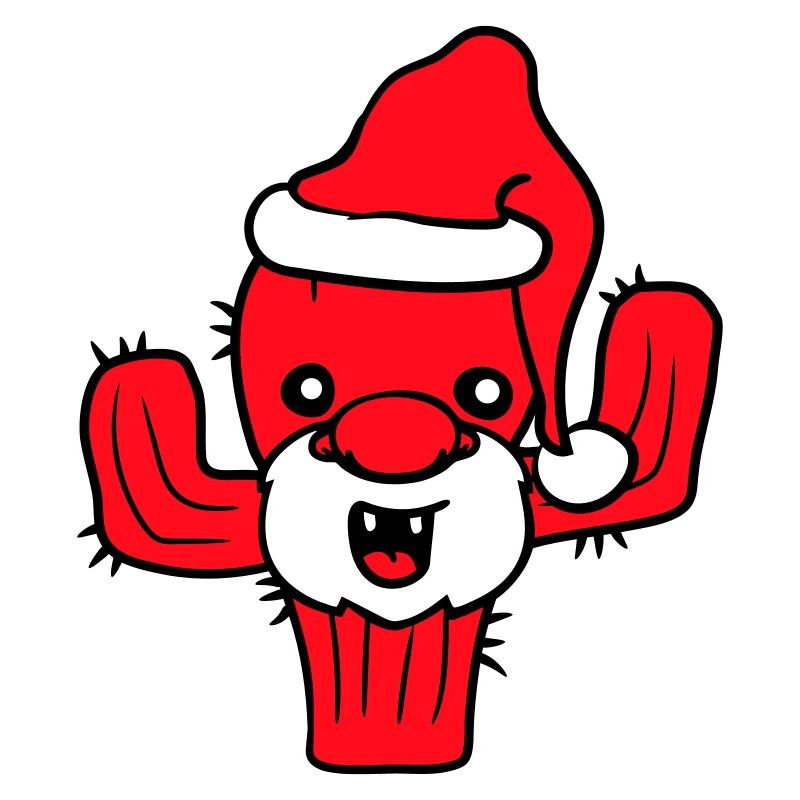 Cactus Père Noël Face Cactus de Noël