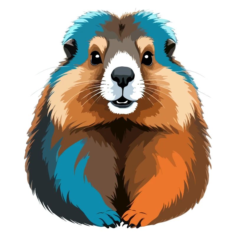 Marmot Vector Art with Vibrant Colour Illustration
