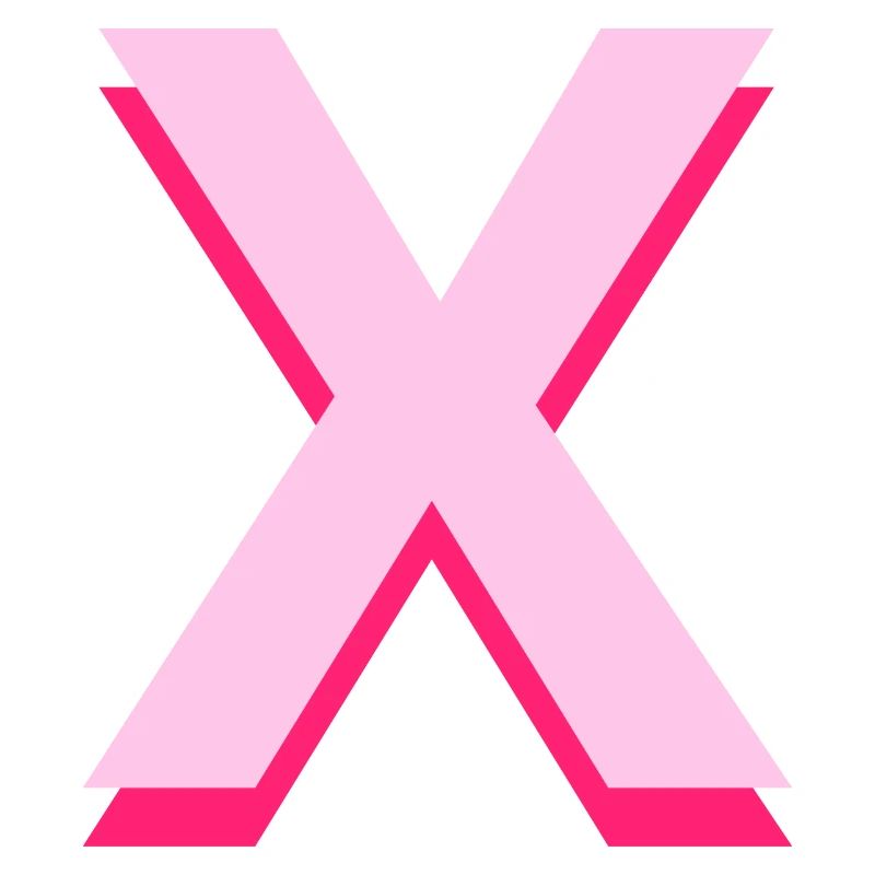 Lettre X rose pop et moderne
