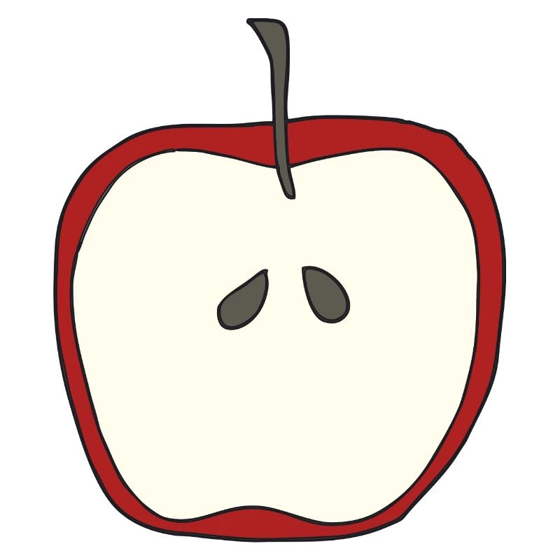 Apple sliced open