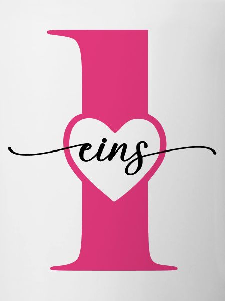 Digit One 1 with Heart