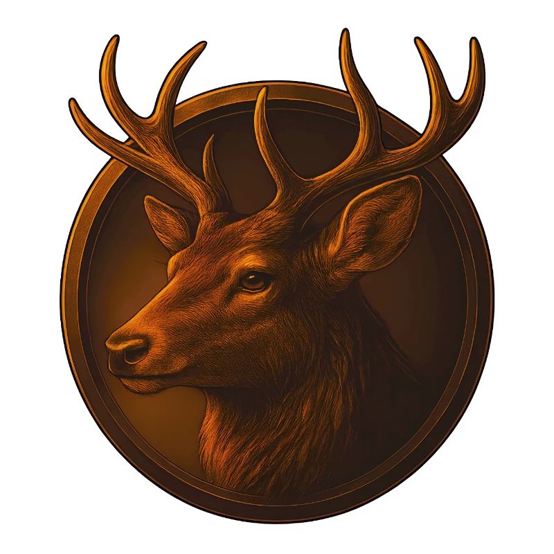 Conception de tête d’animal de cerf dans l’emblème