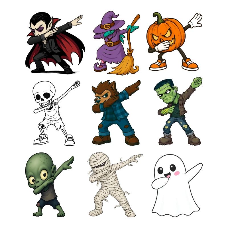Drôles de figurines d’Halloween Dabbing