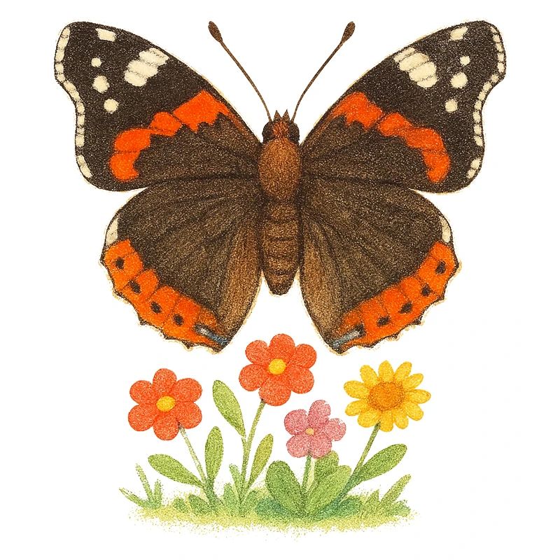 Motif de papillons et de fleurs éclatantes