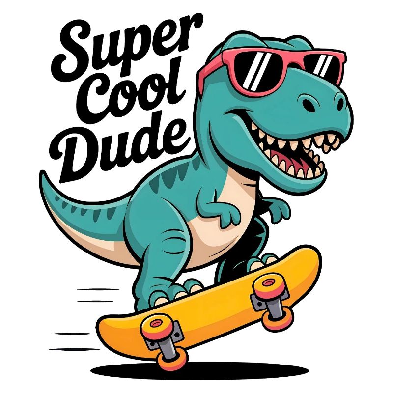 Super Cool Skateboard Dinosaur