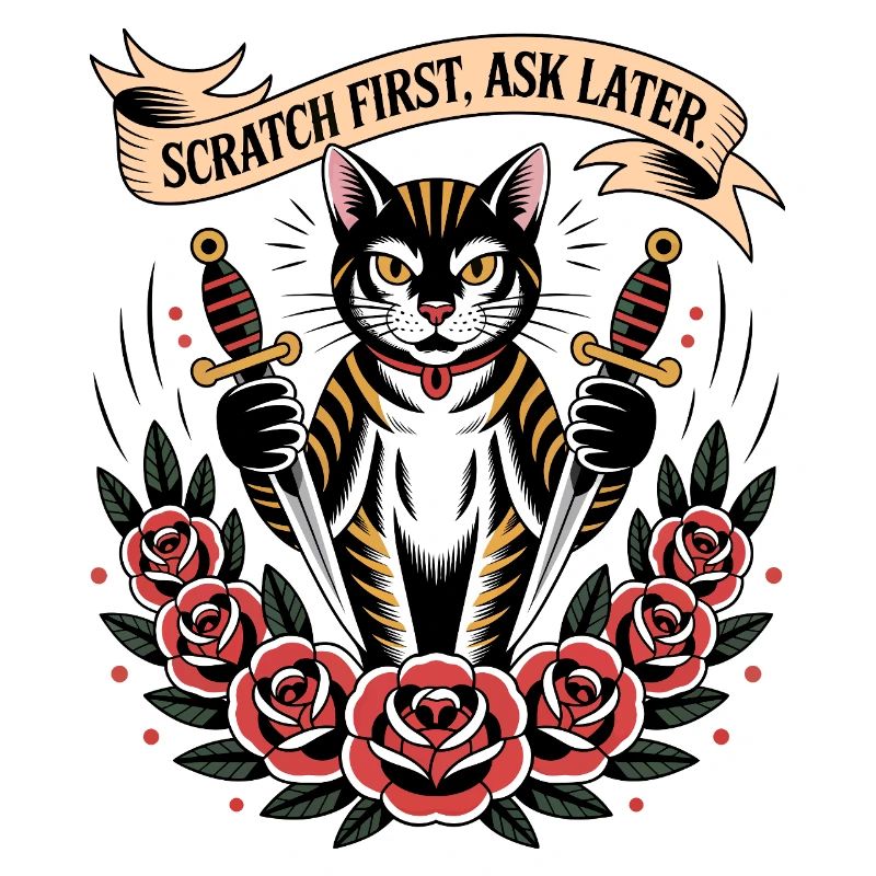 Erste Katze kratzen