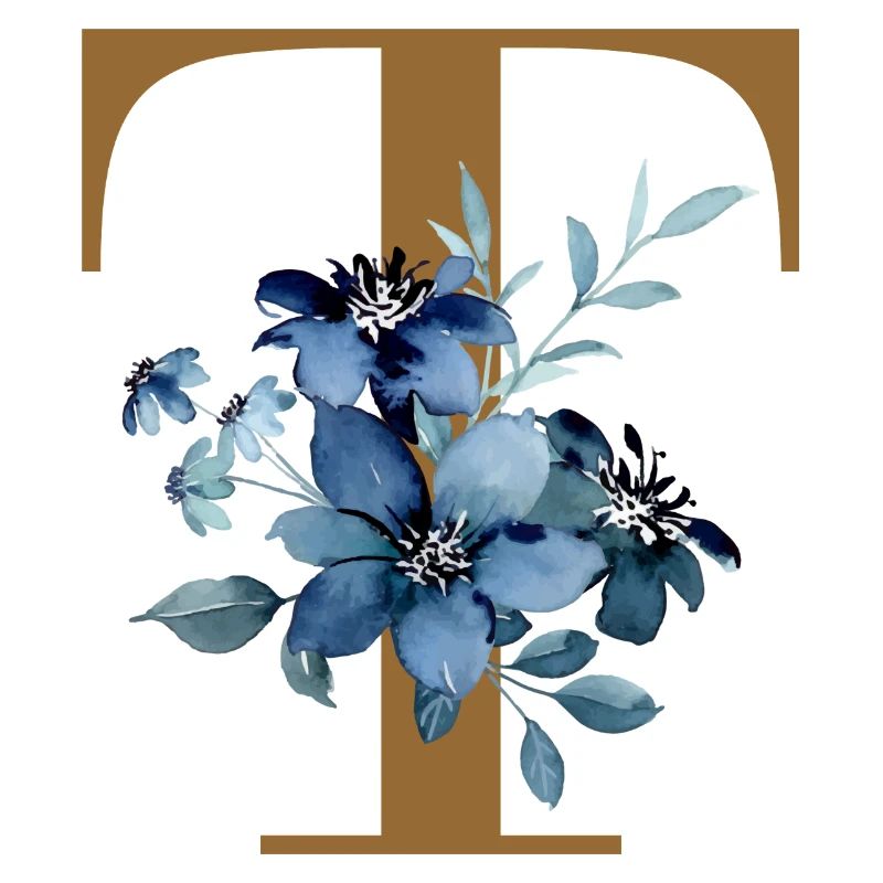 Fleur Bleue Monogramme T
