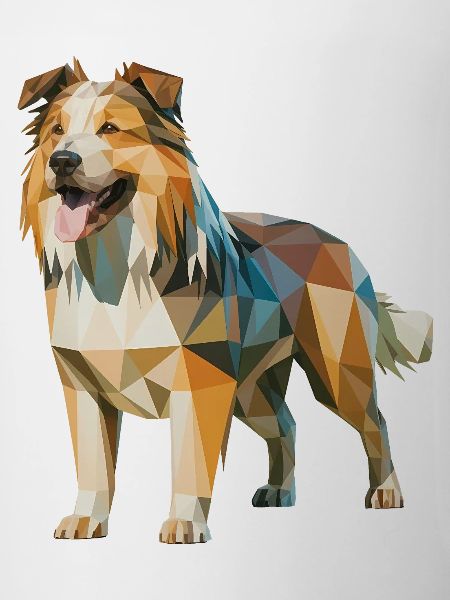 Australian Shepherd - Cooles Low Poly Logo