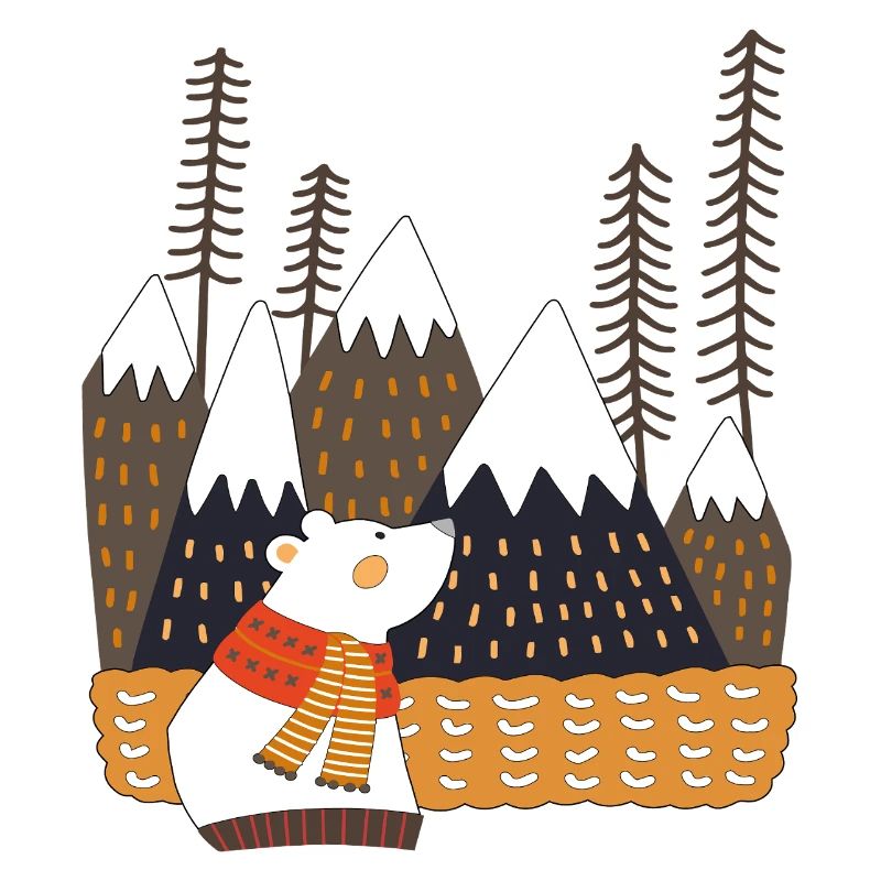 Winterwald mit Eisbär