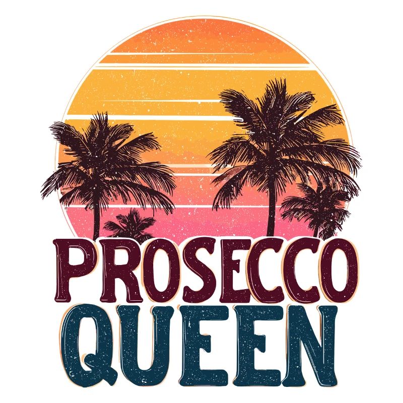 Plage vintage du coucher de soleil de Prosecco Queen