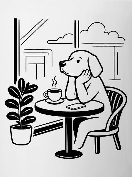 Dog in the café