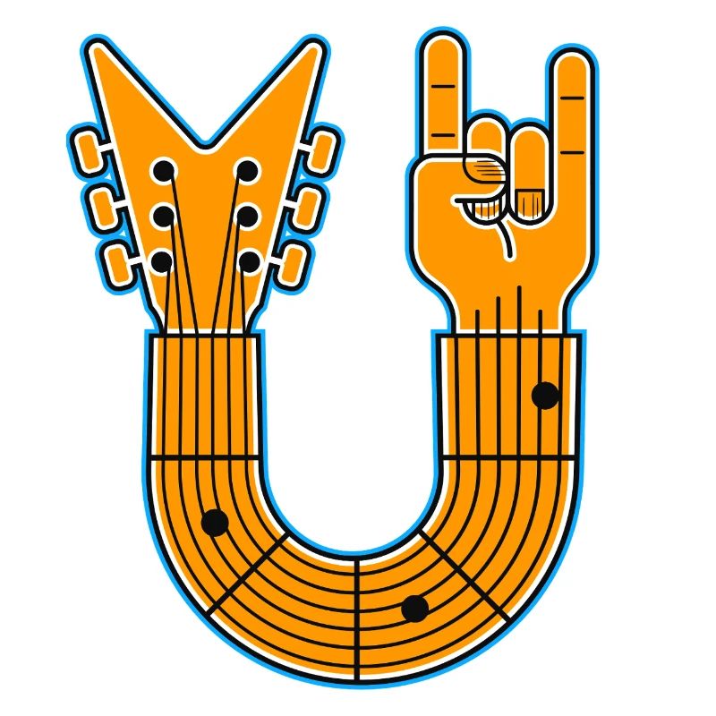 U-Shape Guitar & Rock Hand