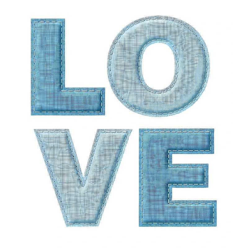 Love Denim Patch Font