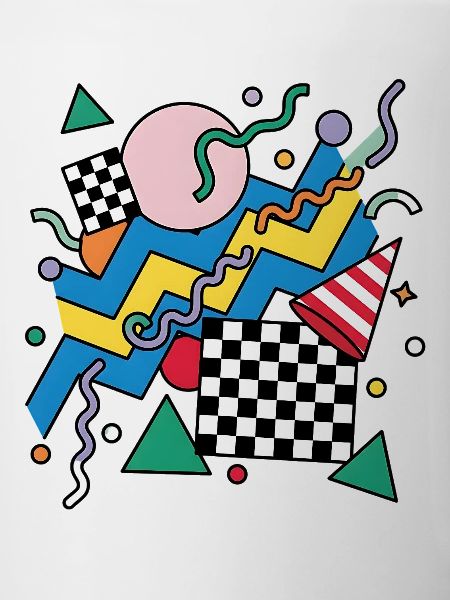 Geometric Neon Punk Pattern