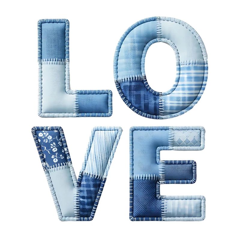 Love Moderne Patchwork Kunst