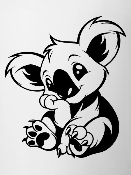 Cute koala sitting playfully