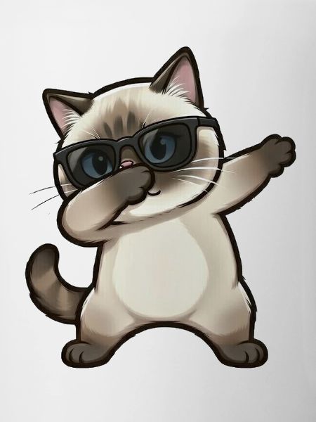 Dabbing Siamkatze