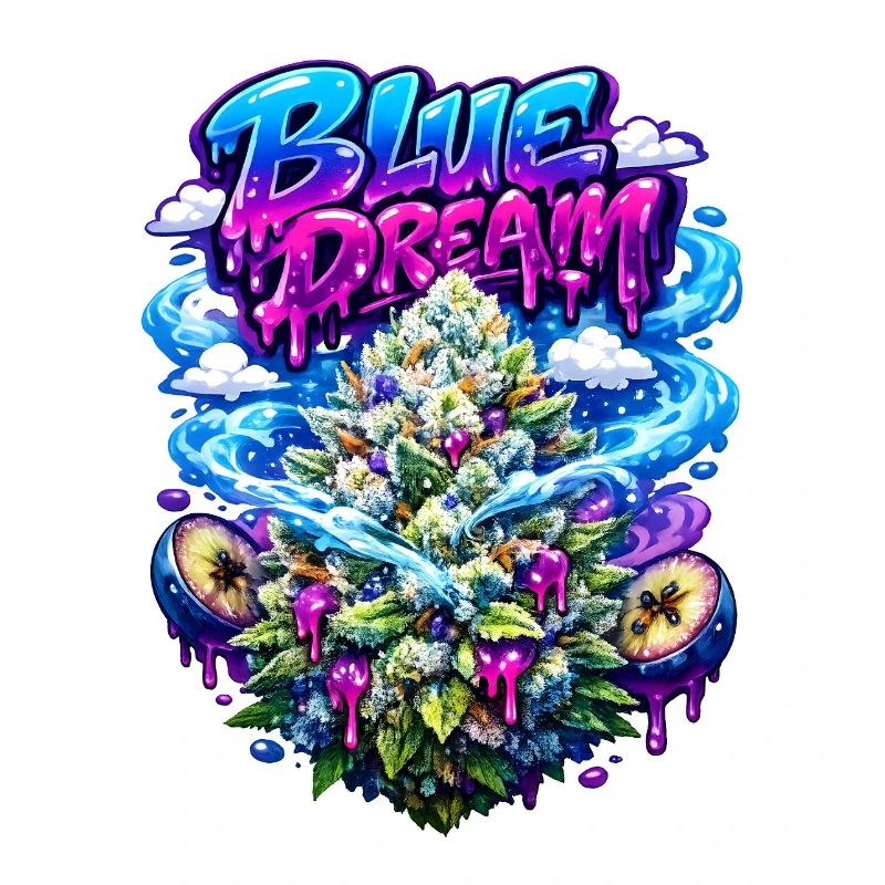 Blue Dream Berry Graffiti-Kunstdruck