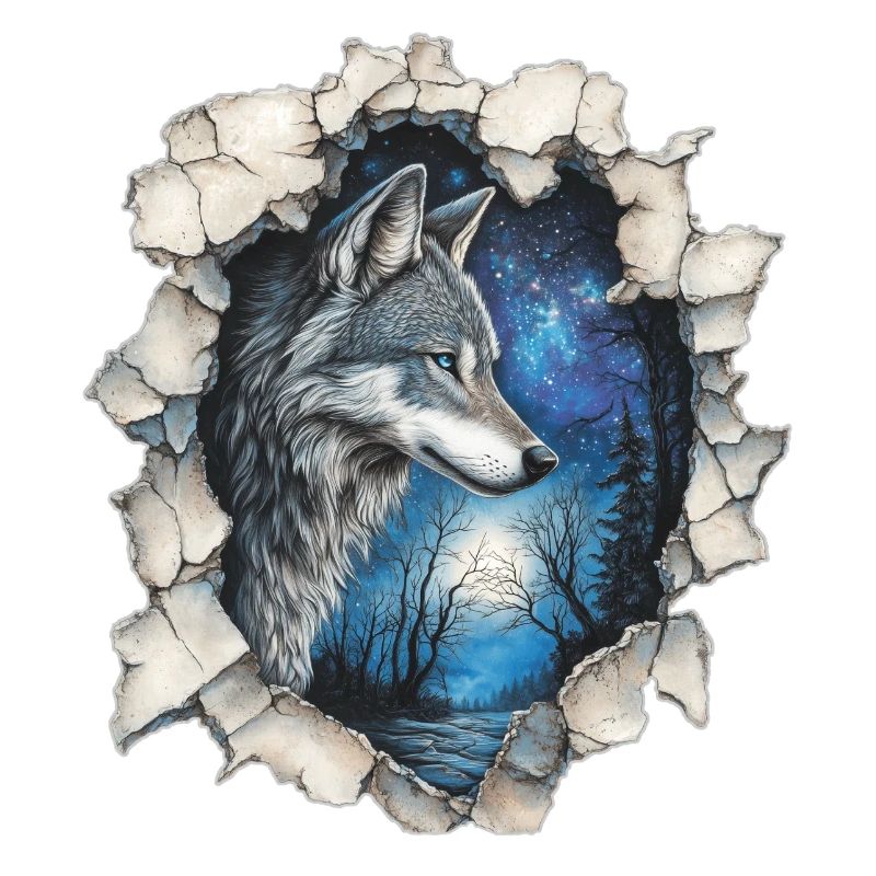 Wolf mit Sternen
