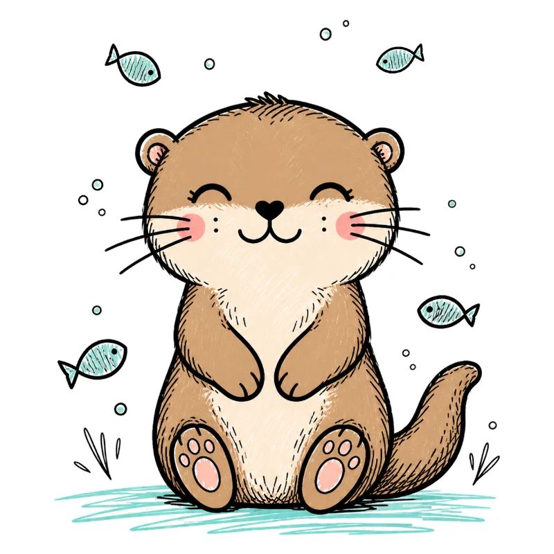 Happy Doodle Otter