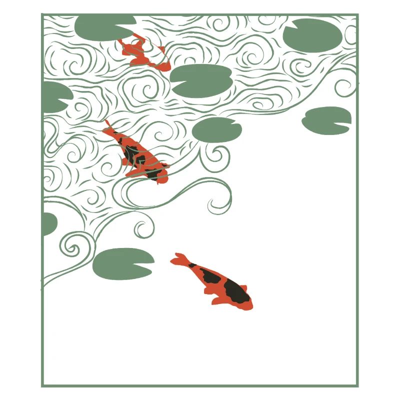 Wabi-sabi-Stil Koi-Karpfen