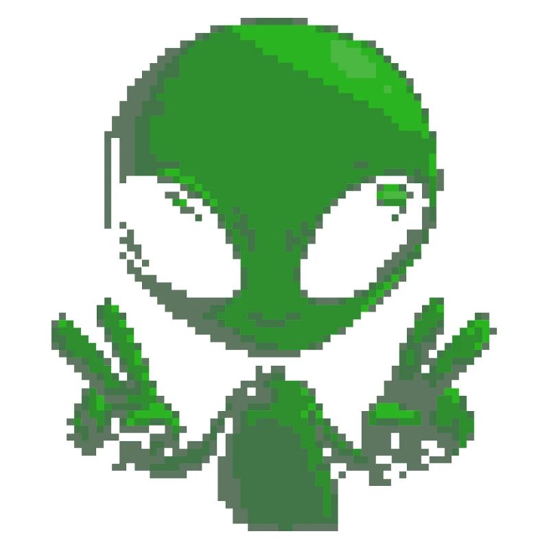 Pixel Alien Friedenszeichen