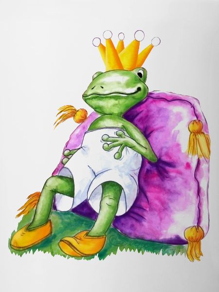 Froschkönig auf royalem Samtkissen