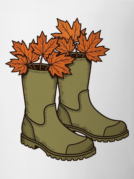 Gummistiefel voller Herbstlaub