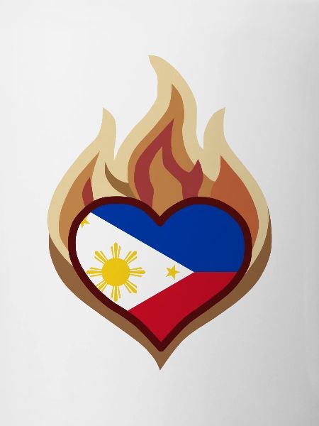 Philippines Flag Heart on Fire