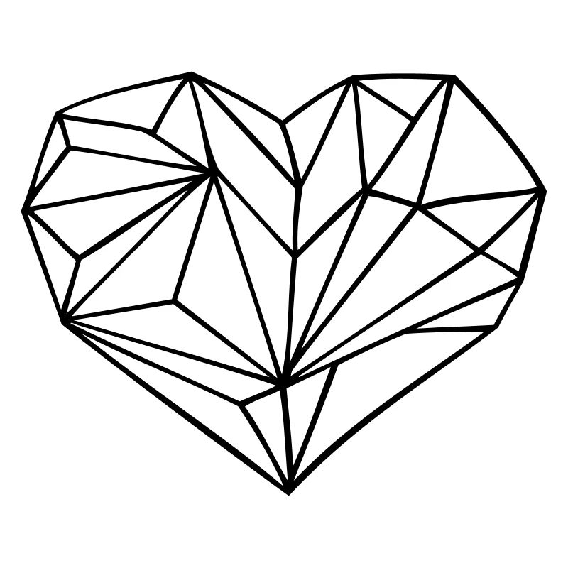 Herz geometrisch eigene Farbwahl des Designs