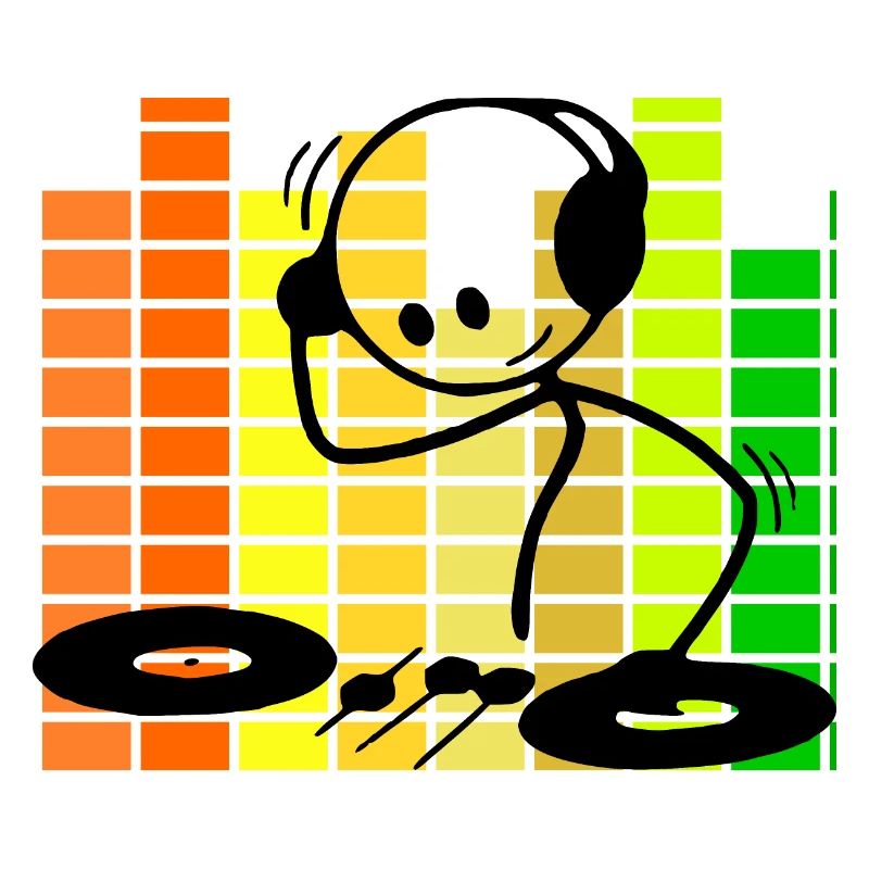 Stick figure DJ equalizer