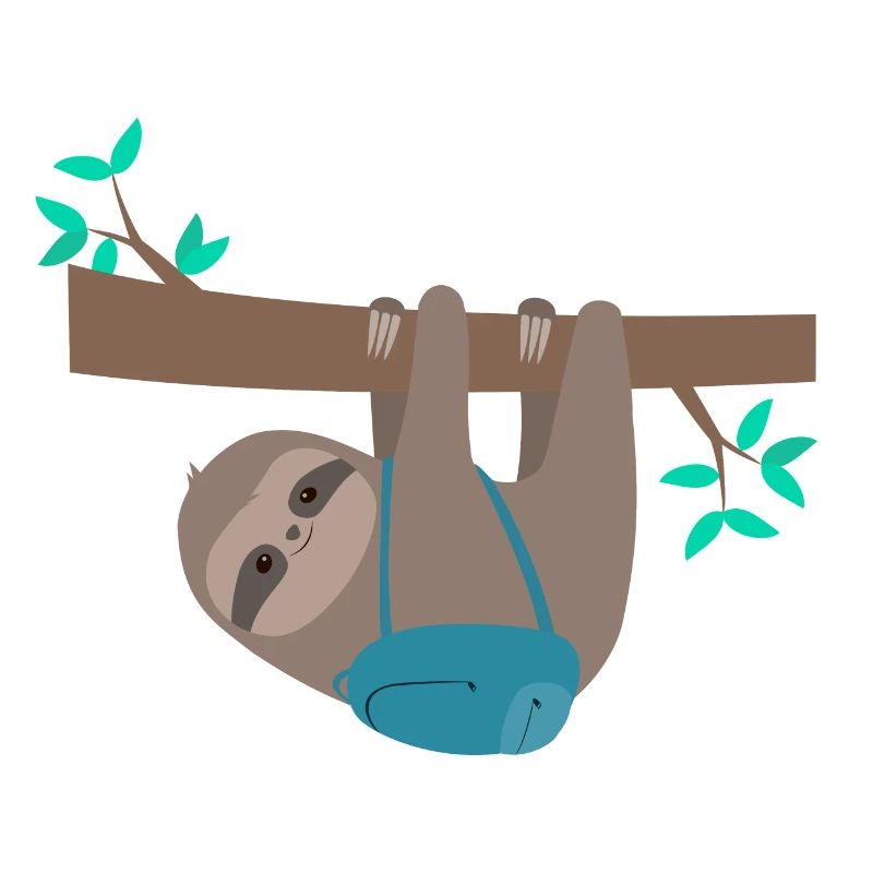 Sloth with backpack
