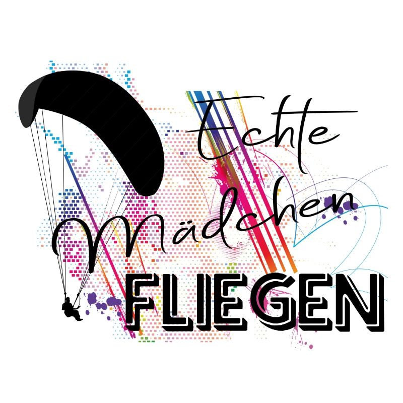 Echte Mädchen fliegen Gleitschirm Paragliding
