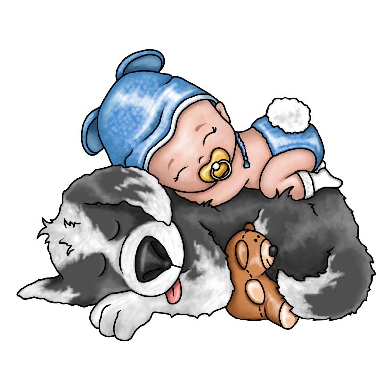 Chien avec bébé mignon et mignon