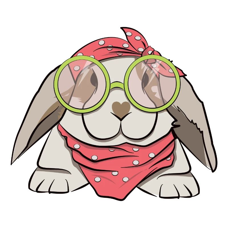 with glasses Rockabilly gift cute