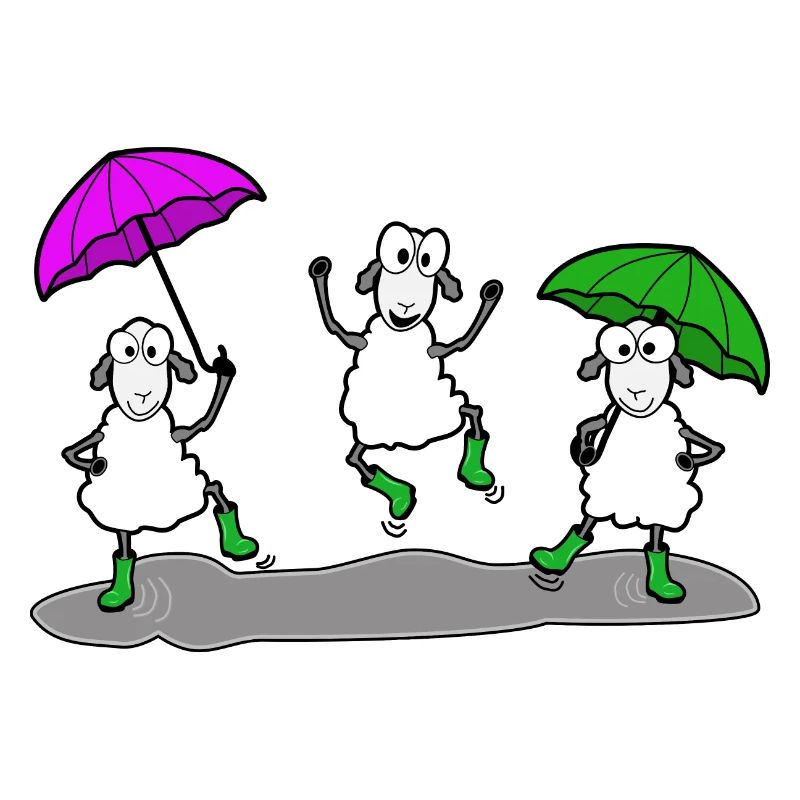 Dancing sheep with umbrella