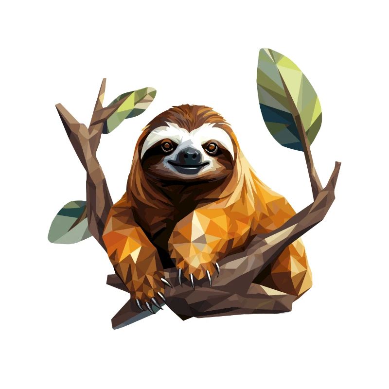 Sloth in polygon design