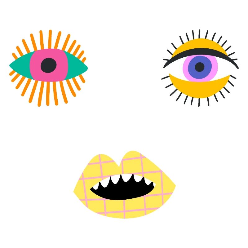 EVIL EYES Colorful Abstract Face