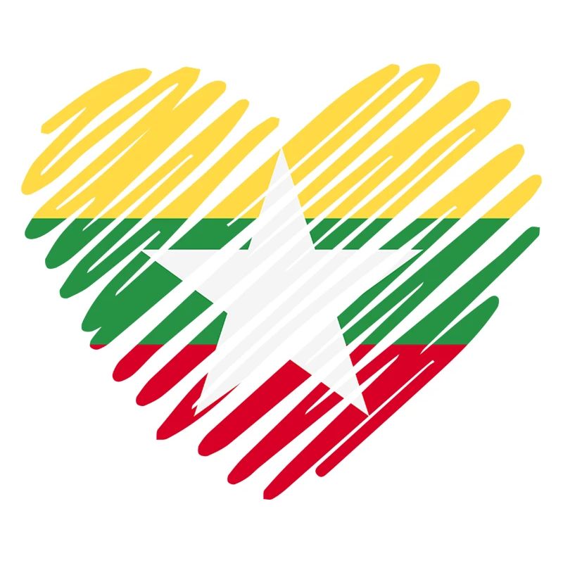 Conception de coeur de drapeau du Myanmar