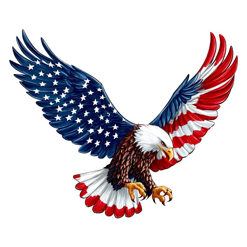 Aigle américain avec drapeau