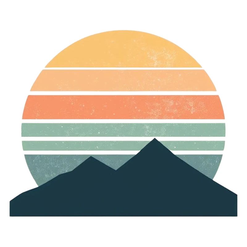 Minimalist mountain sunset