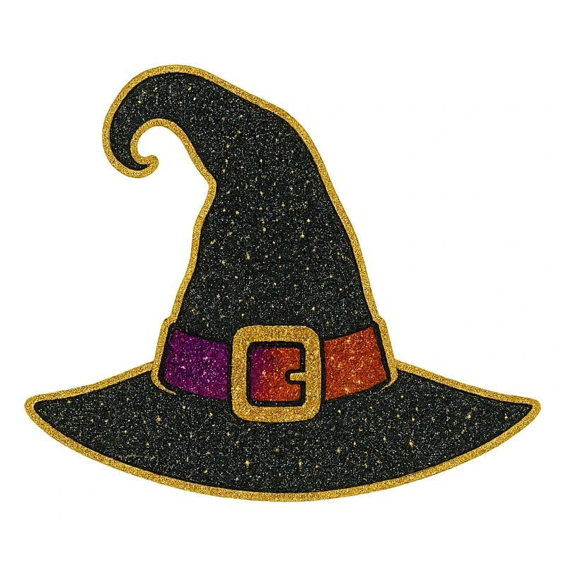 Glittering Witch Hat Gold Rim