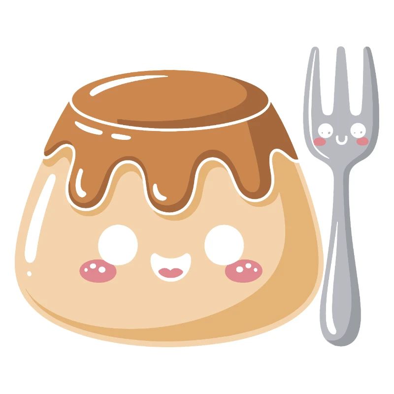 Pudding with fork
