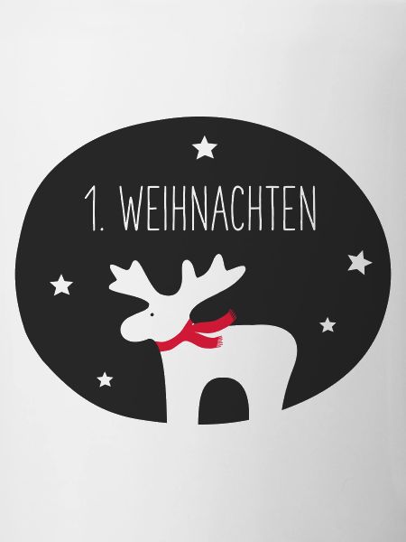 Reindeer silhouette with red scarf
